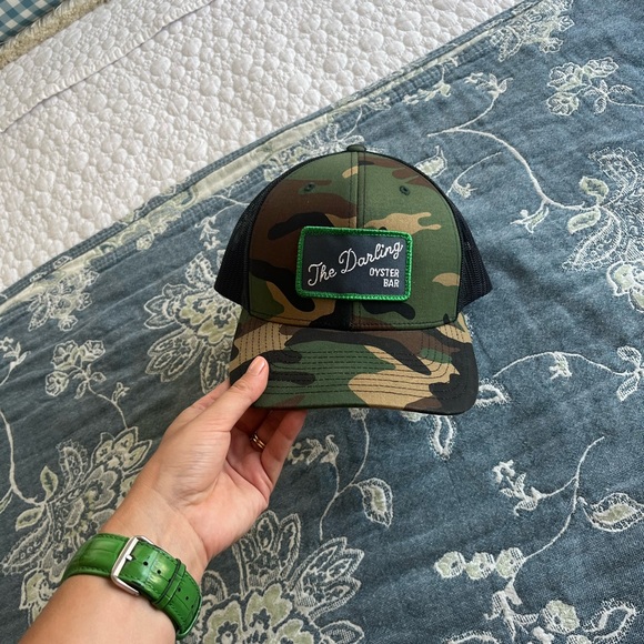 The Darling Oyster Bar Charleston, SC Trucker SnapBack Camo Patch Hat - Picture 3 of 5
